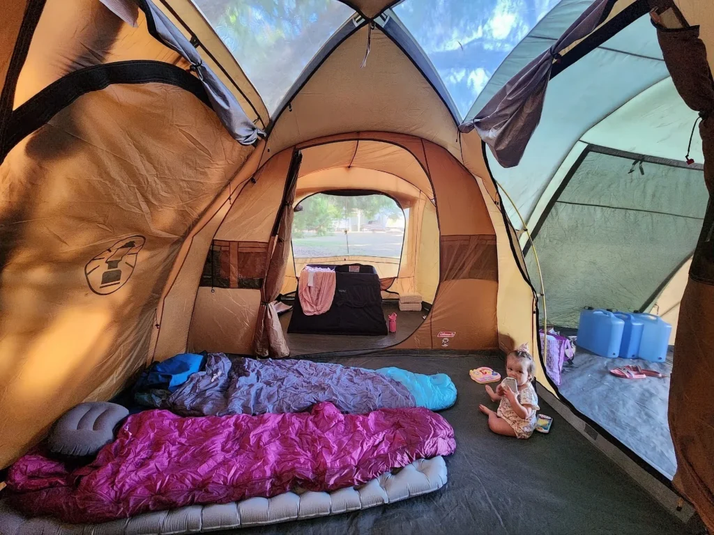 inside the big family tent in australia
