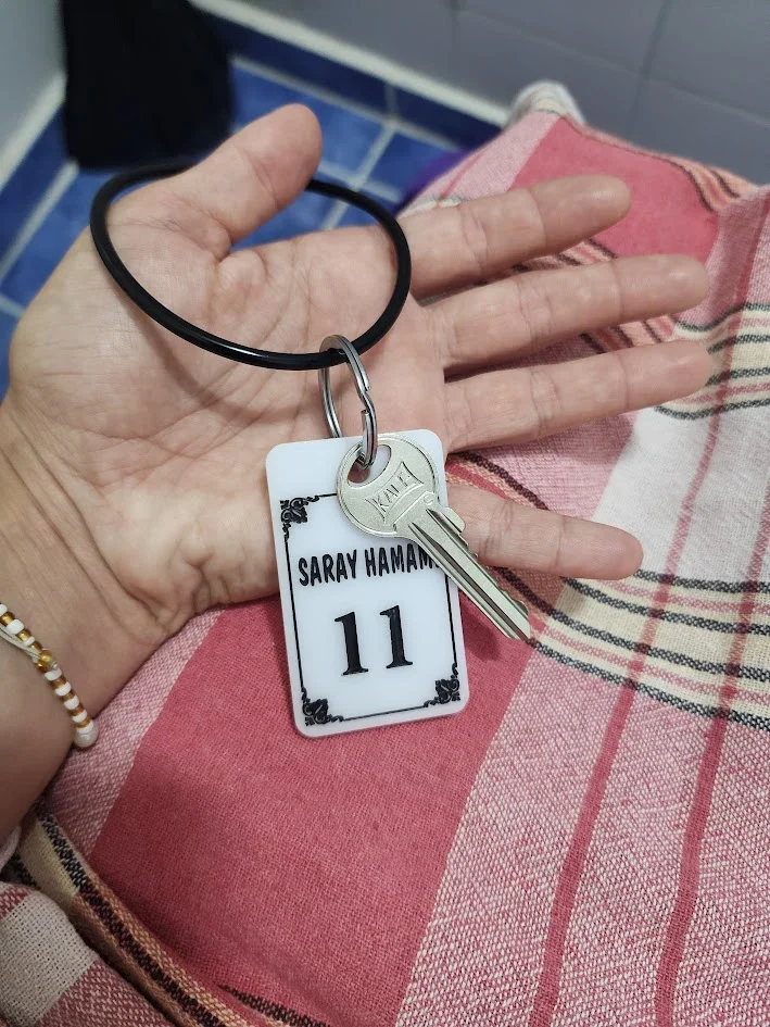 key from my room in the turkish hamam bath
