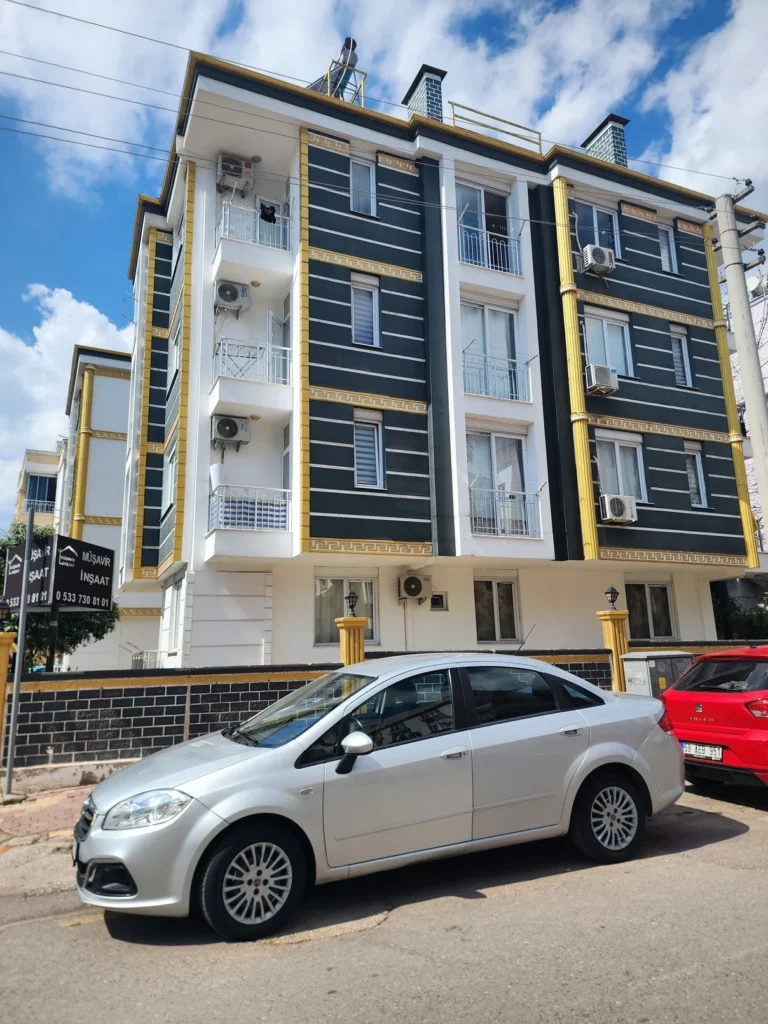 our hire car out the front of our accomodation in antalya turkey