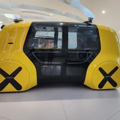 inside the future museum in dubai - a driverless vehicle
