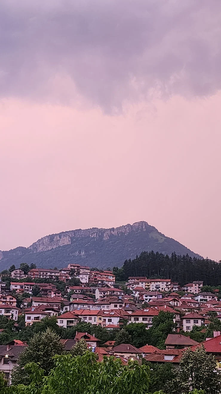 beautiful afternoon sunset in teteven bulgaria