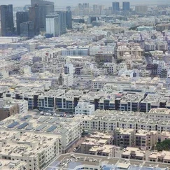 View from the top of the Dubai Frame — Old Dubai vs New Dubai