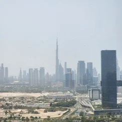 View from the top of the Dubai Frame — Old Dubai vs New Dubai