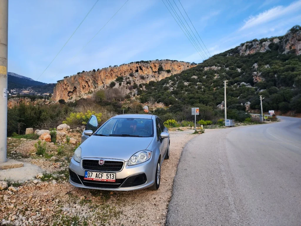 our hire car in turkey up in the mountains
