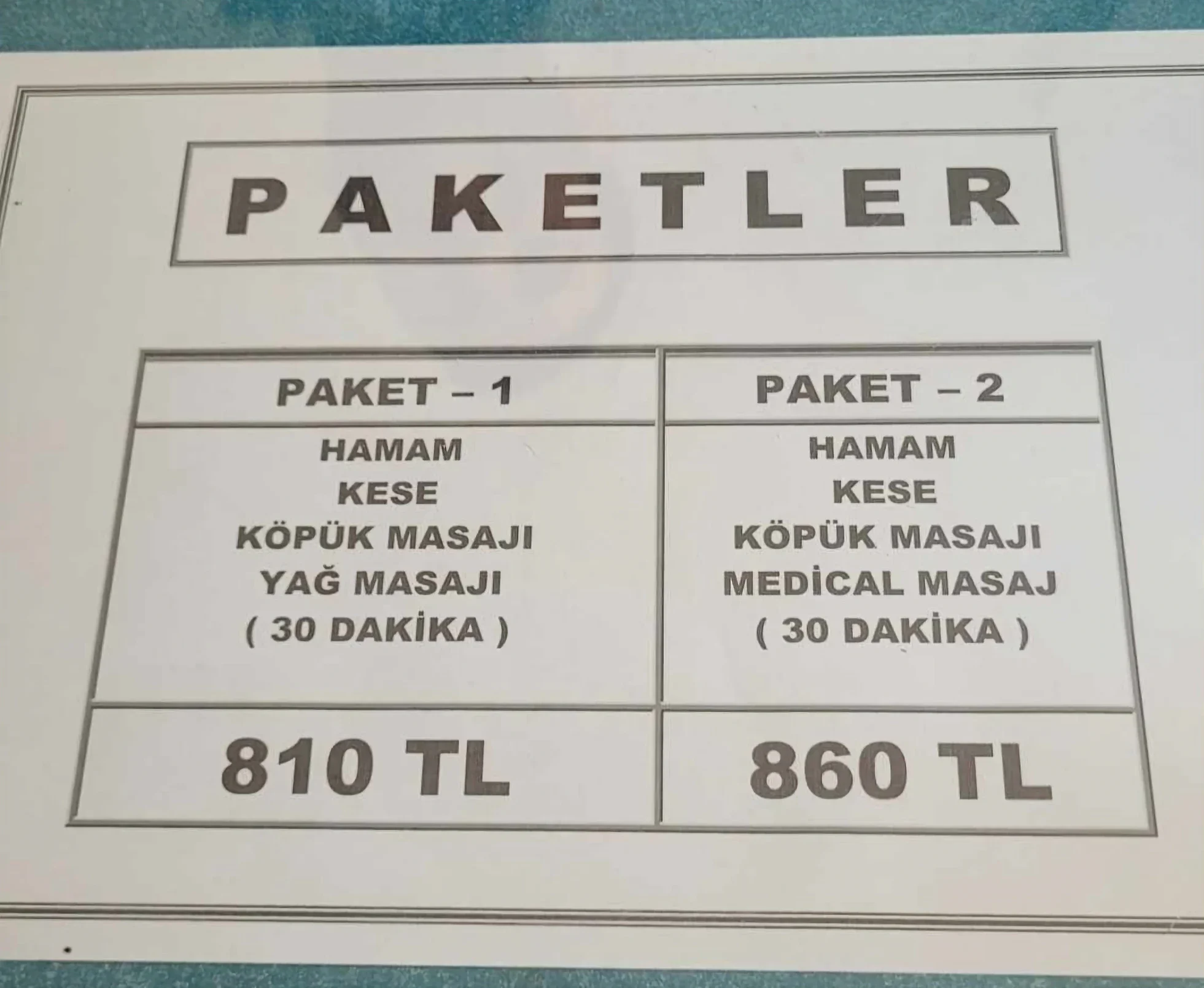 price of the turkish hamam bath in antalya