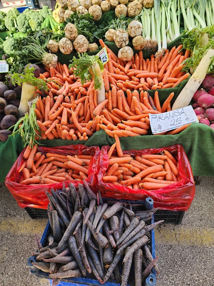 beautiful fresh carrots at the antalya market in turkey